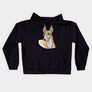 Greyhound illustration Kids Hoodie